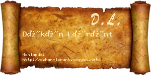 Dékán Lóránt névjegykártya
