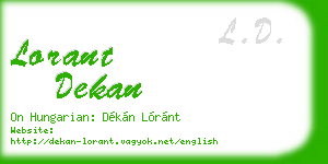 lorant dekan business card